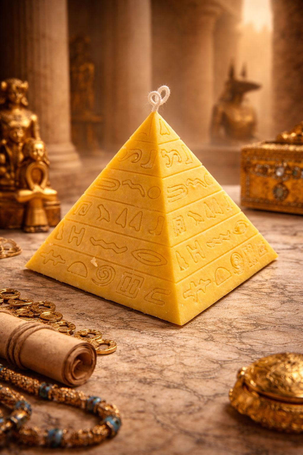 Pyramiden-Duftkerze – Goldenes Ägypten