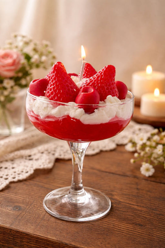 🍓 Erdbeer-Kerze