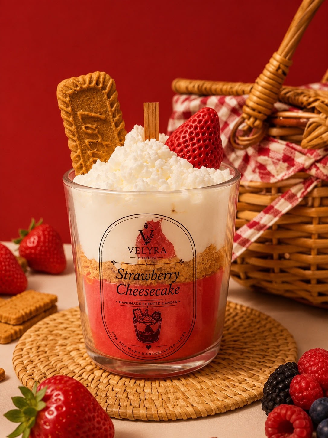 Strawberry Cheesecake – Handgemachte Duftkerze